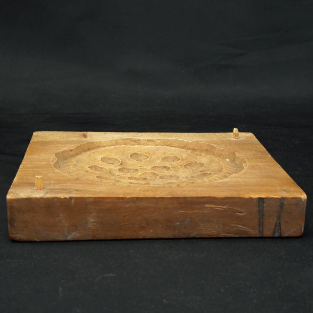Brown Vintage Japanese Kashigata Bean Paste Mold Lotus Seed Pod Motif For Sale - Image 8 of 10