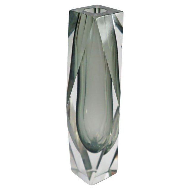 Smoky Grey Murano Glass Vase attributed to Flavio Poli for A. Mandruzzato, 1960s For Sale - Image 10 of 10