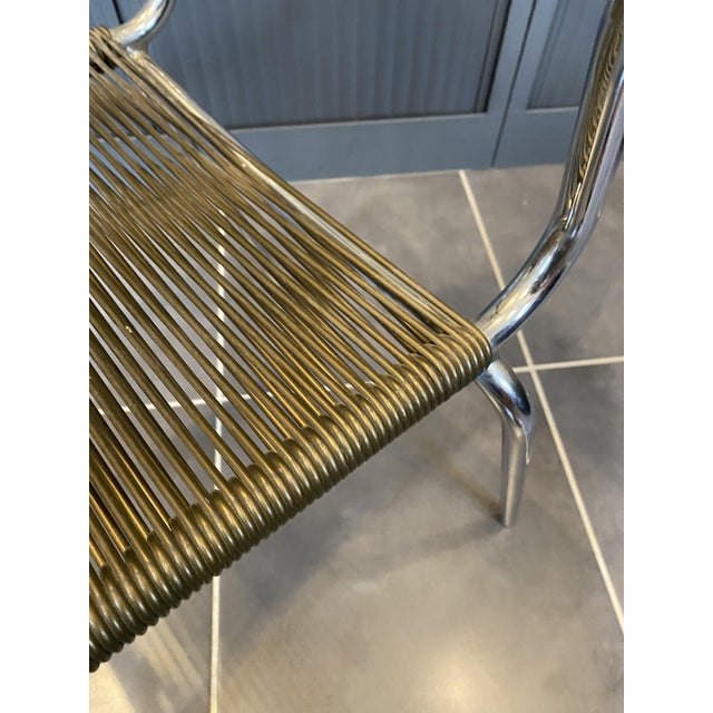 Vintage Chrome and Khaki Green Scoubidou Spaghetti Chair, 1960s For Sale - Image 16 of 18