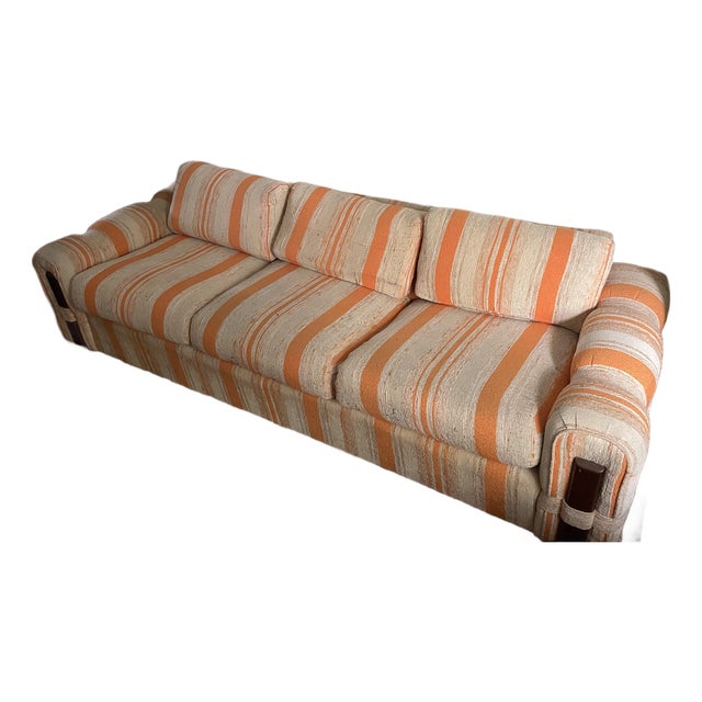 Vintage Striped Couch Made in Usa For Sale