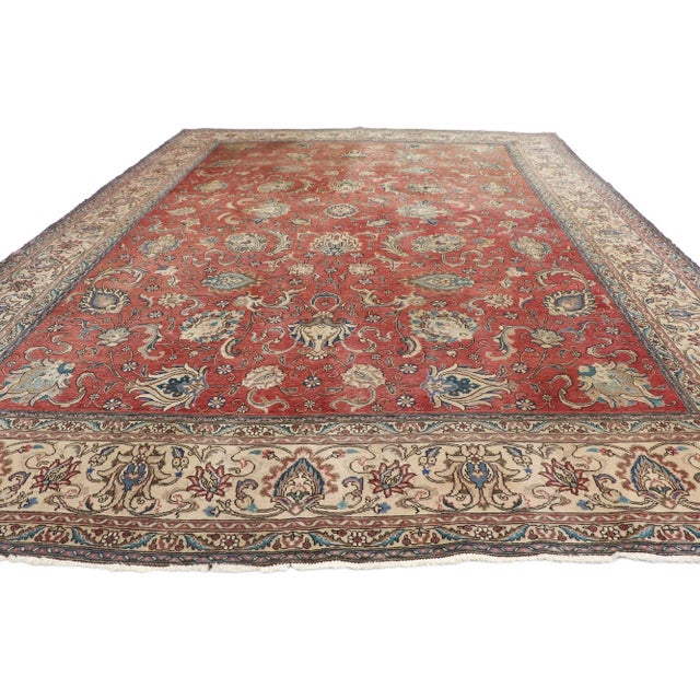 Traditional Antique Persian Tabriz Rug, 10'08 X 14'00 For Sale - Image 3 of 9