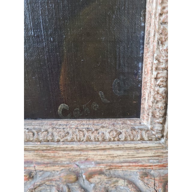 Carol Aus Antique 1910s Oil Painting Portrait of a Lady For Sale - Image 10 of 18