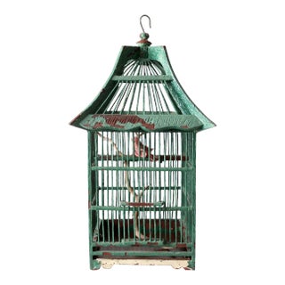 Antique Wooden Bird Cage For Sale