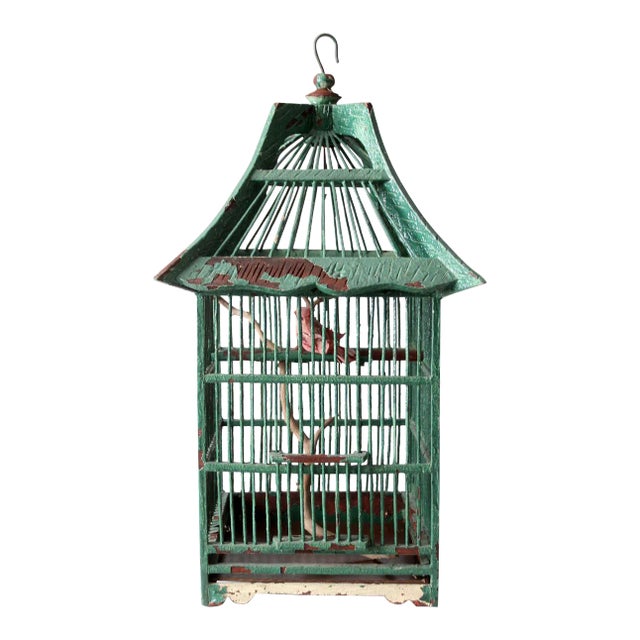 Antique Wooden Bird Cage For Sale