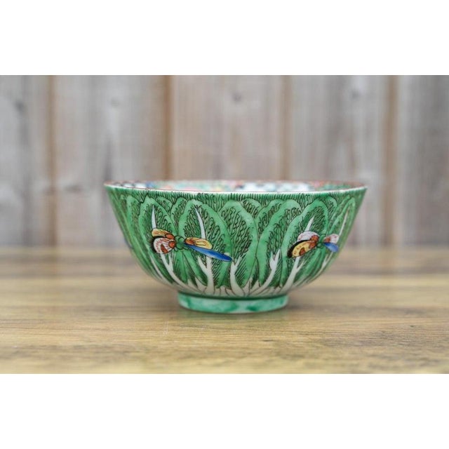 19th Century 19th Century Late Qing Chinese Bok Choi Cabbage Porcelain Bowl For Sale - Image 5 of 6
