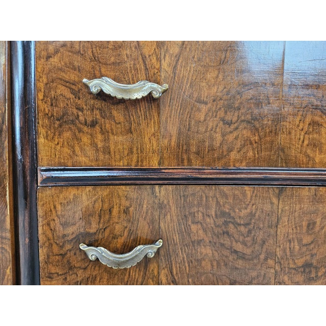 Chippendale Dressing Table in Walnut Burl and Brass, 1940 For Sale - Image 11 of 18