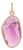 Raw-Cut Bezel Set 3.29ct Pink Tourmaline Slice Pendant in 14k Yellow Gold For Sale