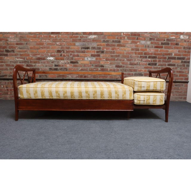 Brown Vintage Italian Modern Walnut Divan Sofa Bed Attributed to Paolo Buffa For Sale - Image 8 of 18