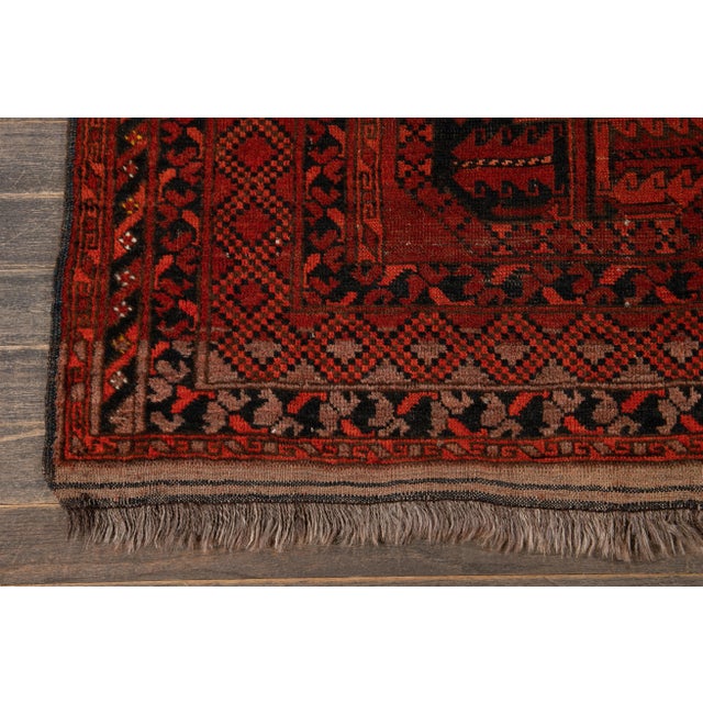 Mid-20th Century Vintage Turkmen Wool Rug 6'6" X 8'6". For Sale In New York - Image 6 of 13