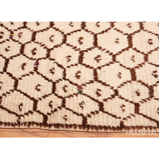 Moroccan Nazmiyal Collection Vintage Beni Ourain Moroccan Berber Shag Area Rug For Sale - Image 3 of 6