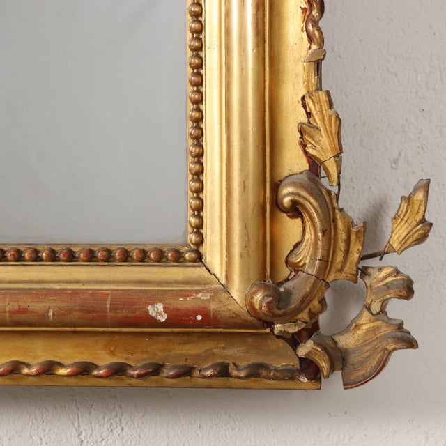 Antique Eclectic Mirror in Gilded Wood For Sale - Image 10 of 14