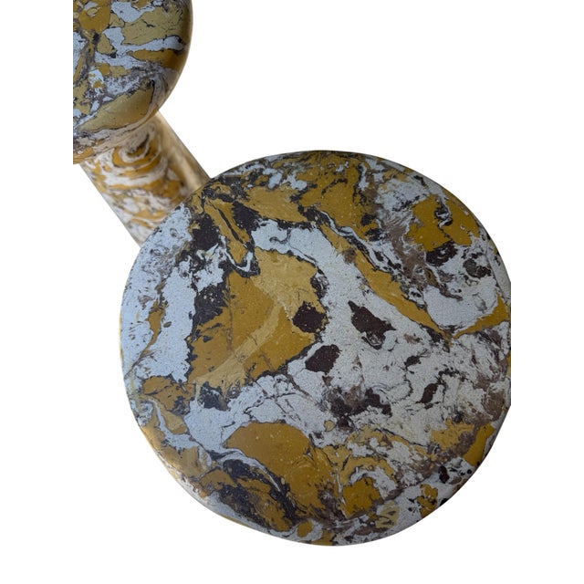 Sculpture Materials Pair of Scagliola Drink Tables in Giallo Tigrato Faux Marble For Sale - Image 7 of 8