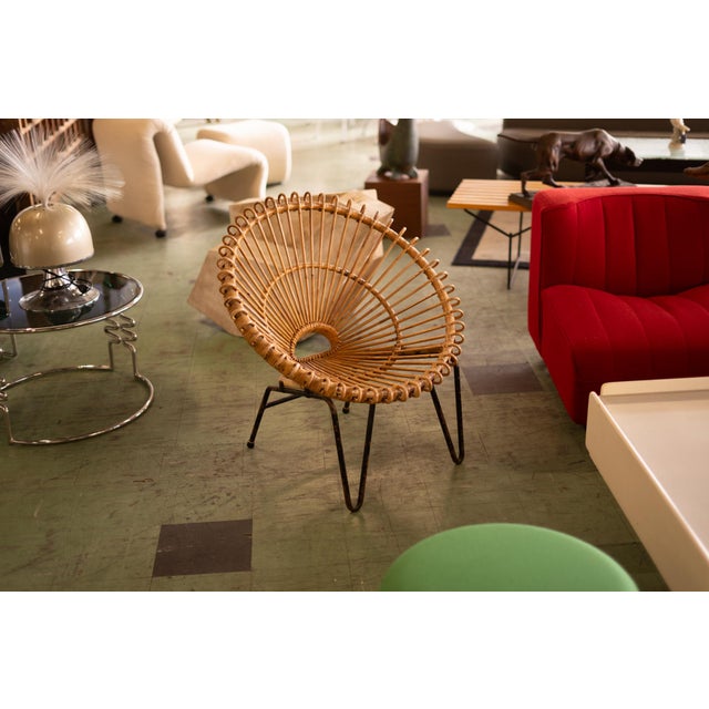 Rattan Sun Lounger by Janine Abraham & Dirk Jan Rol, 1950, in Good conditions. Designed 1950 to 1959 This piece is...