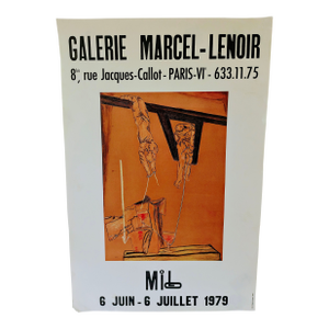 Milo Original Art Poster Exhibition Galerie Marcel Lenoir Paris Vintage Surrealist