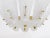 1950s Mid-Century Brass Chandelier with White Textured Glass Lamp Shades attributed to J. T. Kalmar for Kalmar, 1950s For Sale - Image 5 of 11