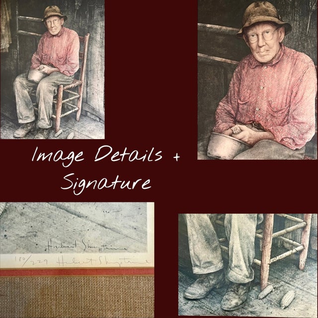 1970s 1970s Hubert Shuptrine "Patient Turn"-Framed Southern Country Art Print-Hand Signed For Sale - Image 5 of 11