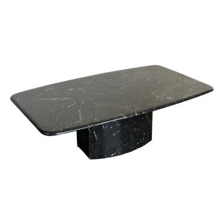 Vintage 1980's Black Marble Coffee Table For Sale