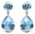 18K White Gold 1/5 Cttw Diamond with Round London Blue Topaz and 20 x 15mm Pear Cut Sky Blue Topaz Gemstone Dangle Earring(G-H Color, SI1-SI2 Clarity) For Sale