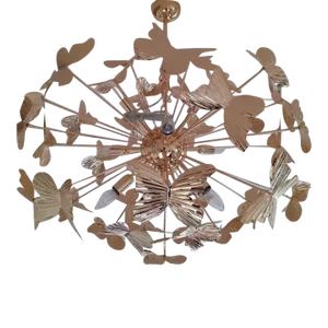 Early 21st Century Italian Hammer Brass Butterfly Sputnik Chandelier