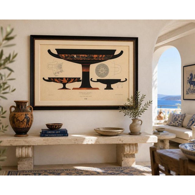 Albert Genick, Greek Kylix with Chariot & Warrior Procession, 1883, Lithograph For Sale - Image 9 of 10