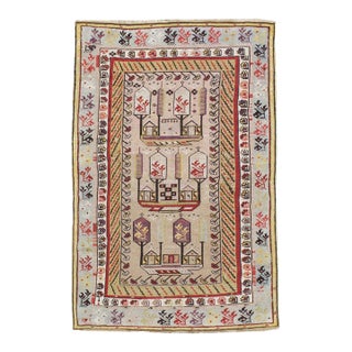 Galerie Shabab Collection Early 20th Century Turkish Ghiordes Small Rug With Shades of Grey-Blue, Purple, and Beige For Sale