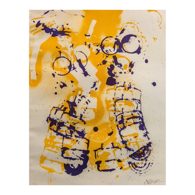 Arman, Le Masque À Gaz, Gas Mask Hand Signed Lithograph Silkscreen For Sale