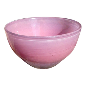 Pink Henry Dean Belgium Art Glass Bowl, Signed