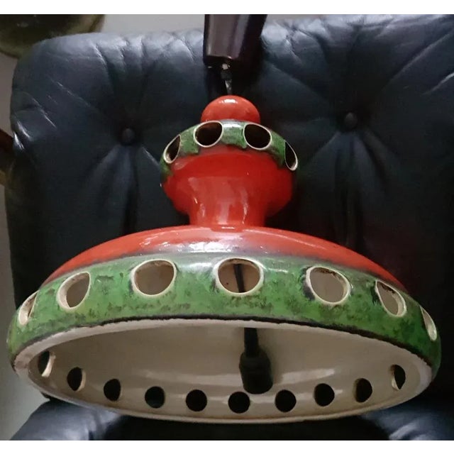 Vintage Ceramic Pendant Lamp, 1970s For Sale - Image 4 of 4