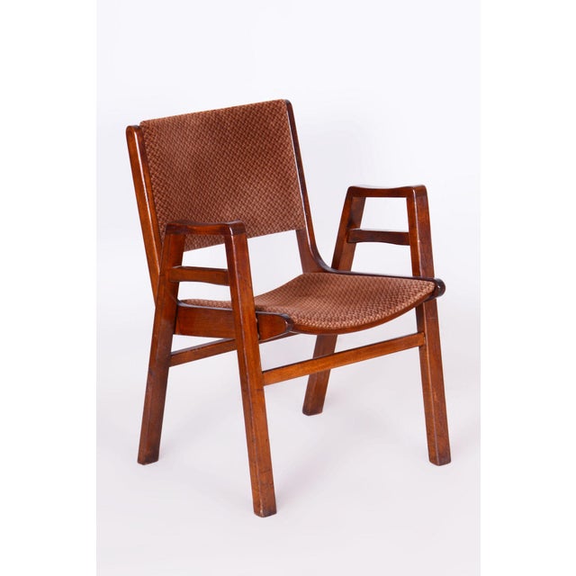 Mid-Century Beech Armchair, Czechia, 1950s For Sale - Image 9 of 9