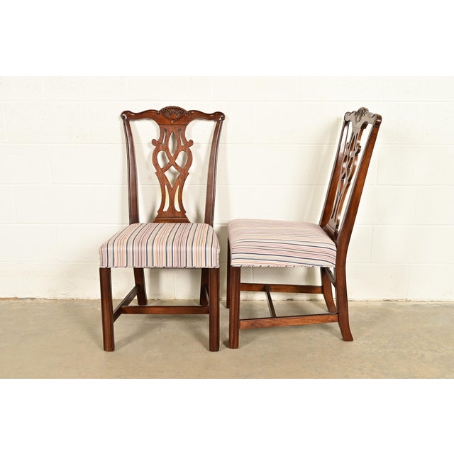 Drexel Heritage Georgian Carved Mahogany Dining Chairs, Set of Six For Sale - Image 11 of 13