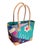 This colorful hand made Sewn and Embroidered Raffia /leather Tote Bag from Madagascar showcases traditional raffia weaving...