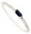 14k Gold Natural Baguette Blue Sapphire Diamond Stacking Thin Band Ring Size 5.5 For Sale