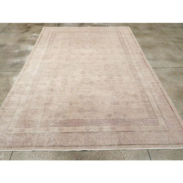 Distressed Style Late 20th Century Handmade East Turkestan Room Size Carpet For Sale - Image 4 of 10