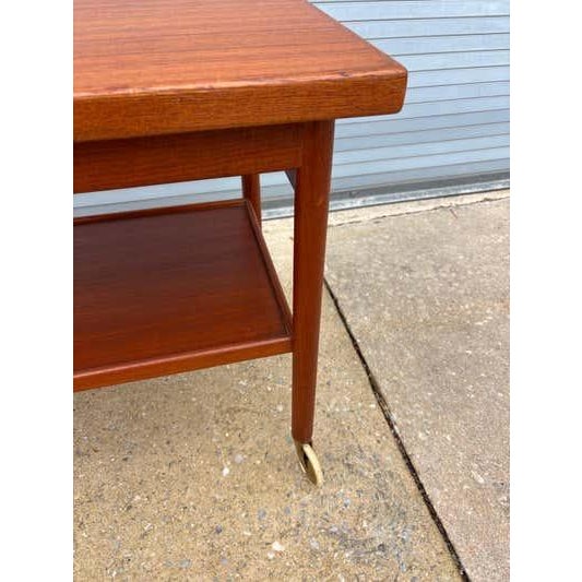 Mid 20th Century Danish Teak Bar Cart in Scandinavian Modern Style, Hand-Crafted, 1960 For Sale - Image 5 of 12