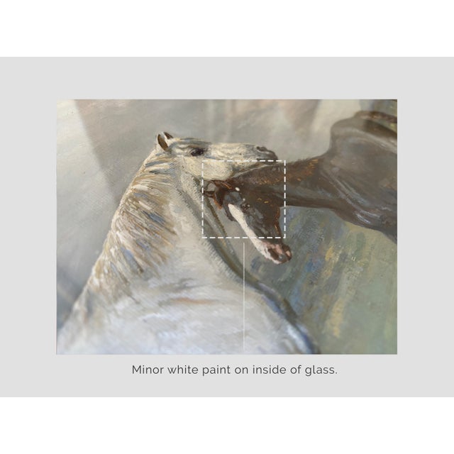 Textile 1936 “Salome and Foal” English Equestrian Horse Painting Oil on Canvas Board by Imogen Muntz For Sale - Image 7 of 9