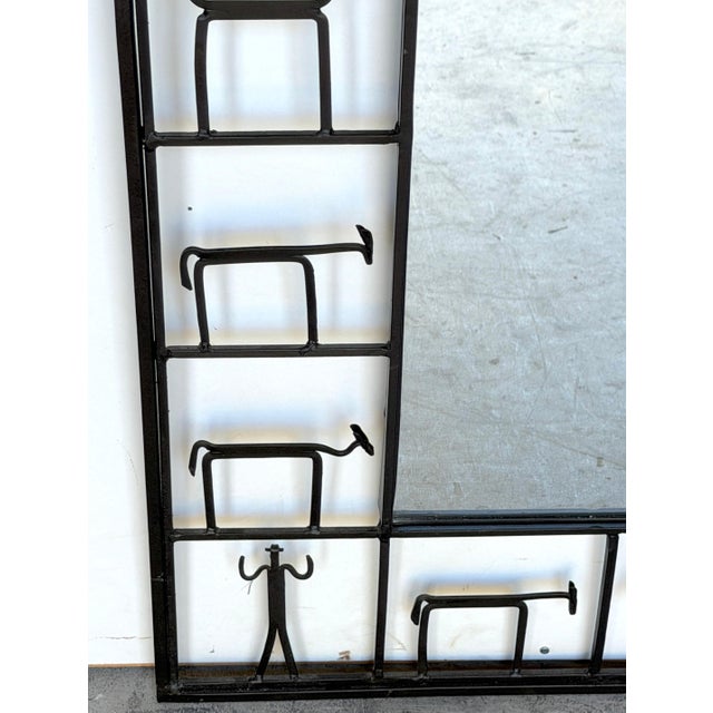Black Frederick Weinberg (American, born 1942), Figural Iron Mirror For Sale - Image 8 of 9