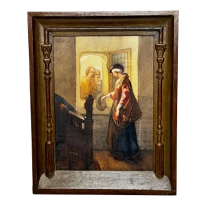 19th Century Painting Tudor Monarch Noble Mary Stuart Queen of Scots by Christoffel Bisschop, Framed