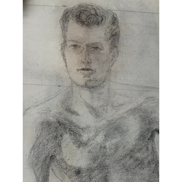 Mid-Century Modern 1945 Double Sided Figure Study Drawing Pencil on Paper 13.5x16.5 For Sale - Image 3 of 7