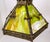 Early 20th Century Cast Bronze & Green Amber Slag Glass Hex Paneled Pendant Light For Sale - Image 11 of 13