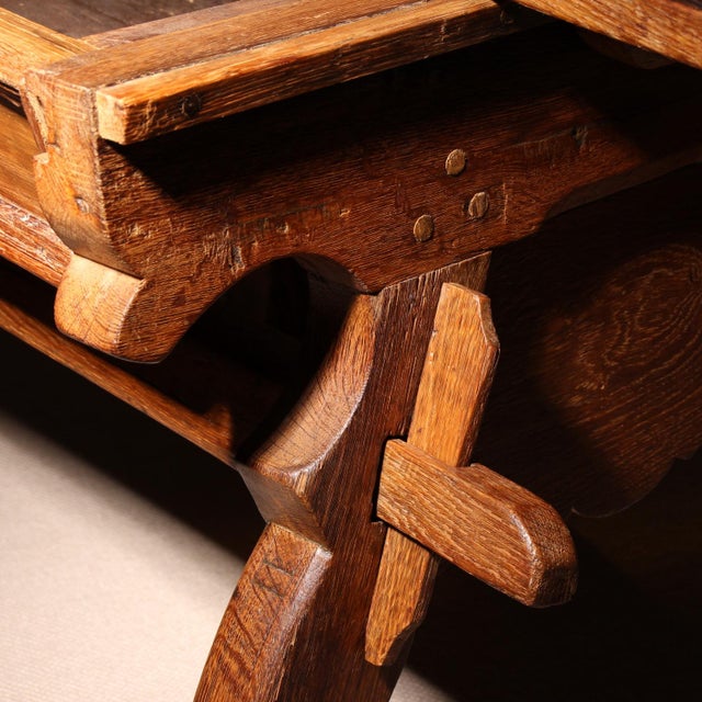 18th Century Alpine Rustic Jogltisch Farmhouse Table in Oak For Sale - Image 10 of 17