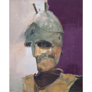 Bionic Solder by Elena Burykina | Oil on panel Portrait of a robotic soldier. For Sale