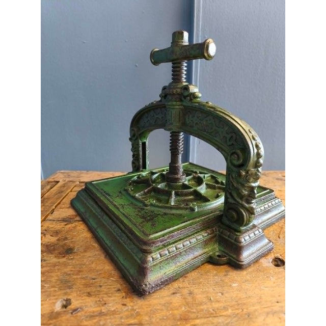 Cast Iron Book Press, Late 19th Century, in Worn conditions. Designed 1890 to 1919