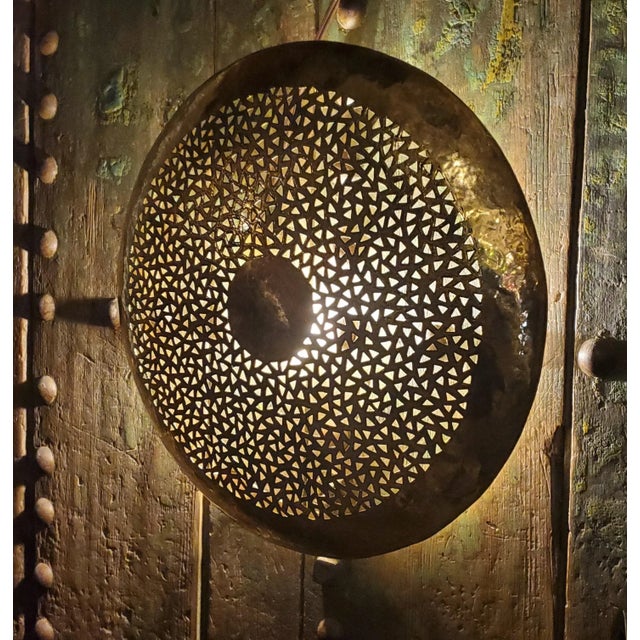 Moroccan Pure Copper Wall Sconce Shade, Small Size For Sale - Image 4 of 7