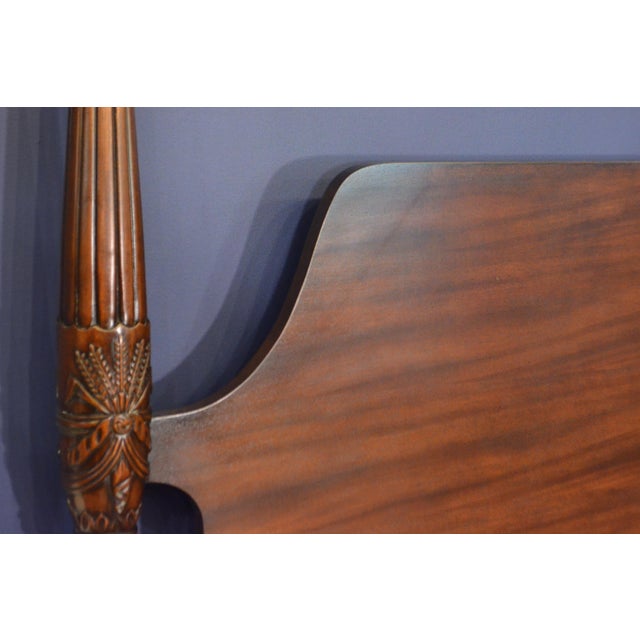 2020s Queen Size Mahogany Rice Carved Poster Bed by Leighton Hall - Showroom Sample For Sale - Image 5 of 7