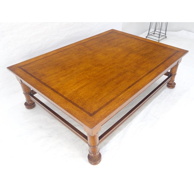 Maitland - Smith Large 44x60 Rectangle Turned Legs English Style Coffee Table MINT For Sale - Image 4 of 13