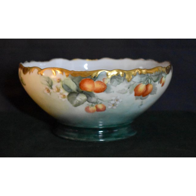 Antique T&v Limoges France Porcelain Bowl Hand Painted Strawberries Gold 1907 For Sale - Image 12 of 18