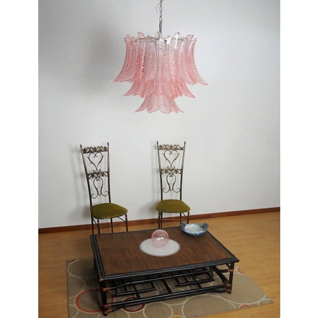 2020s Italian Murano Three-Tier Pink Felci Glass Chandelier- 48 Glasses For Sale - Image 5 of 10