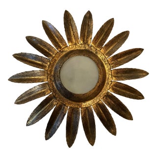 Antique Sunburst French Gilt Pendant Light For Sale