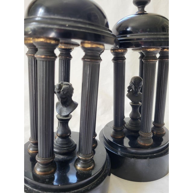 A highly attractive matching pair of Victorian-era Grand Tour architectural souvenir models of classical colonnade...