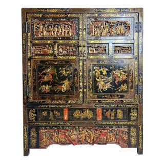 Qing Dynasty Chinese Inlaid Cabinet, 1890s For Sale